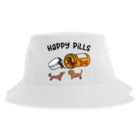 Cute Dachshund Happy Pills Funny Weiner Dog Mom Dad Lover Sustainable Bucket Hat