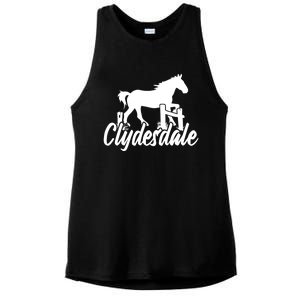 Clydesdale Draft Horse Pun Horseback Riding Meaningful Gift Ladies PosiCharge Tri-Blend Wicking Tank