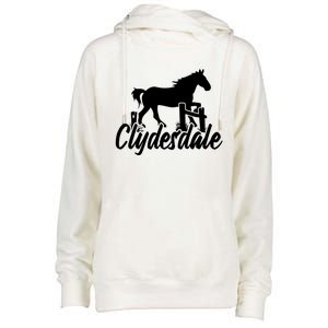 Clydesdale Draft Horse Pun Horseback Riding Meaningful Gift Womens Funnel Neck Pullover Hood