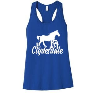 Clydesdale Draft Horse Pun Horseback Riding Meaningful Gift Women's Racerback Tank