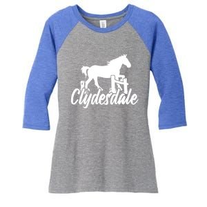 Clydesdale Draft Horse Pun Horseback Riding Meaningful Gift Women's Tri-Blend 3/4-Sleeve Raglan Shirt