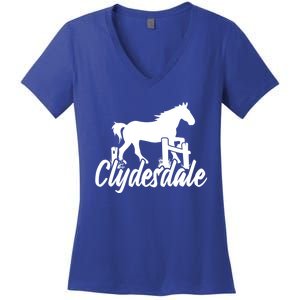 Clydesdale Draft Horse Pun Horseback Riding Meaningful Gift Women's V-Neck T-Shirt