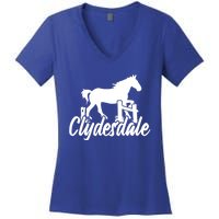 Clydesdale Draft Horse Pun Horseback Riding Meaningful Gift Women's V-Neck T-Shirt