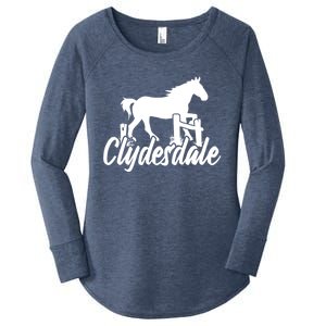 Clydesdale Draft Horse Pun Horseback Riding Meaningful Gift Women's Perfect Tri Tunic Long Sleeve Shirt