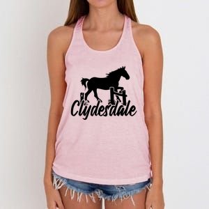 Clydesdale Draft Horse Pun Horseback Riding Meaningful Gift Women's Knotted Racerback Tank