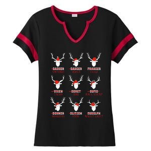 Christmas Deer Hunters All Of SantaS Reindeer Adults Ladies Halftime Notch Neck Tee