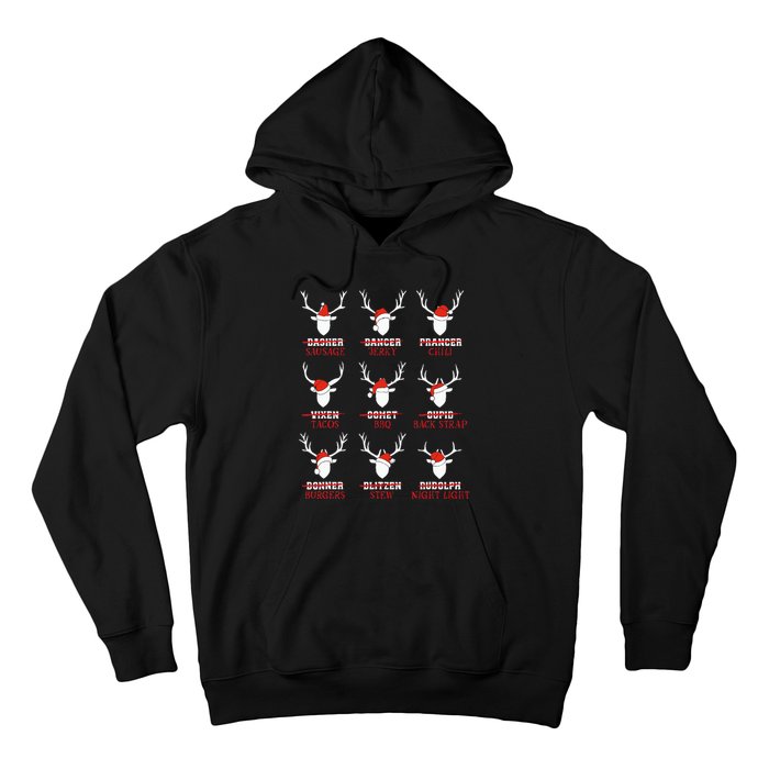 Christmas Deer Hunters All Of SantaS Reindeer Adults Hoodie