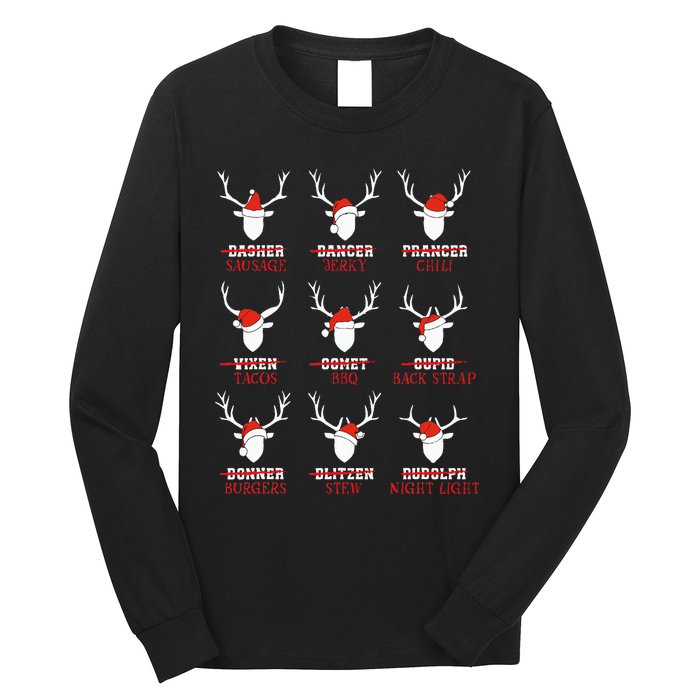 Christmas Deer Hunters All Of SantaS Reindeer Adults Long Sleeve Shirt