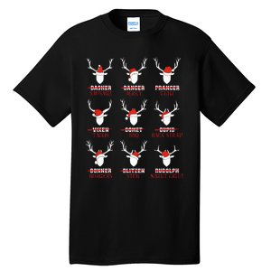 Christmas Deer Hunters All Of SantaS Reindeer Adults Tall T-Shirt