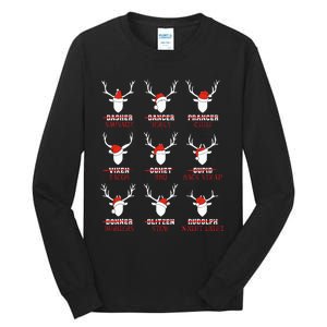 Christmas Deer Hunters All Of SantaS Reindeer Adults Tall Long Sleeve T-Shirt