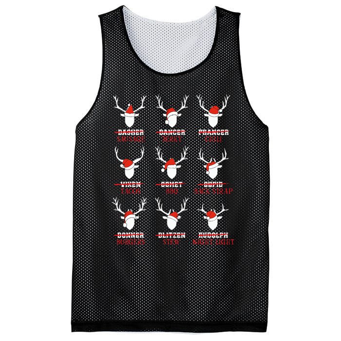 Christmas Deer Hunters All Of SantaS Reindeer Adults Mesh Reversible Basketball Jersey Tank