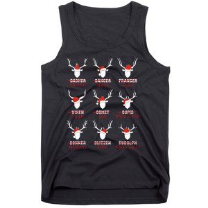 Christmas Deer Hunters All Of SantaS Reindeer Adults Tank Top