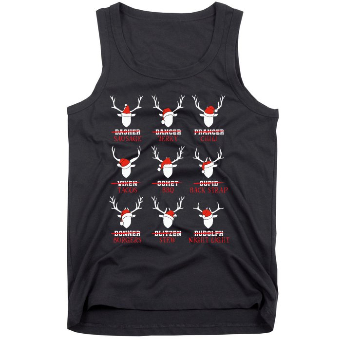 Christmas Deer Hunters All Of SantaS Reindeer Adults Tank Top