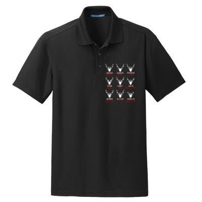 Christmas Deer Hunters All Of SantaS Reindeer Dry Zone Grid Polo