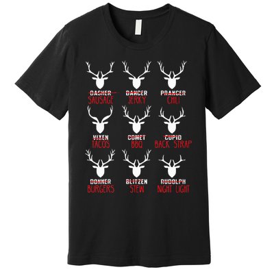 Christmas Deer Hunters All Of SantaS Reindeer Premium T-Shirt