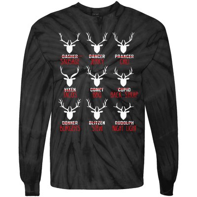 Christmas Deer Hunters All Of SantaS Reindeer Tie-Dye Long Sleeve Shirt