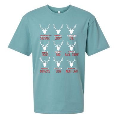 Christmas Deer Hunters All Of SantaS Reindeer Sueded Cloud Jersey T-Shirt