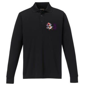 Chicken Don’T Hide Your Crazy Performance Long Sleeve Polo