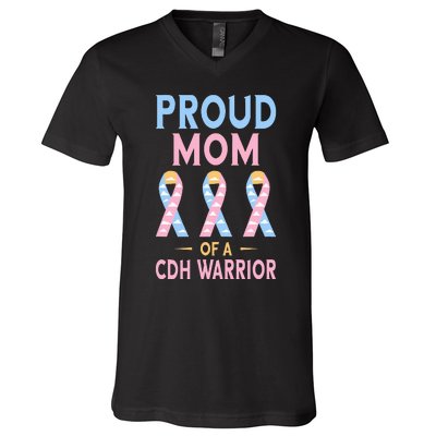 Congenital Diaphragmatic Hernia Awareness Proud Cdh Mom V-Neck T-Shirt