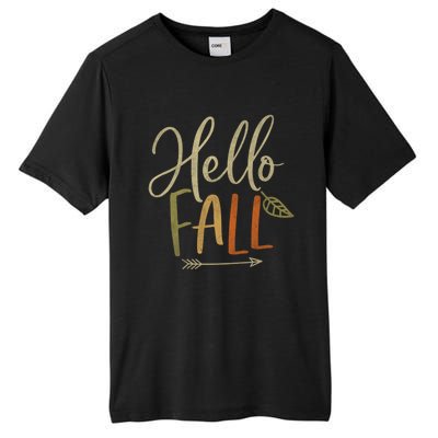 Cute Distressed Hello Fall Autumn Arrow Gift Tall Fusion ChromaSoft Performance T-Shirt