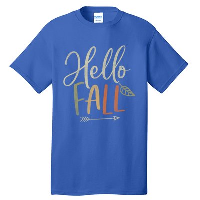 Cute Distressed Hello Fall Autumn Arrow Gift Tall T-Shirt