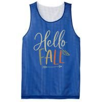 Cute Distressed Hello Fall Autumn Arrow Gift Mesh Reversible Basketball Jersey Tank