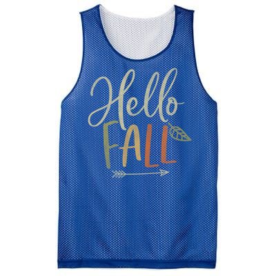 Cute Distressed Hello Fall Autumn Arrow Gift Mesh Reversible Basketball Jersey Tank