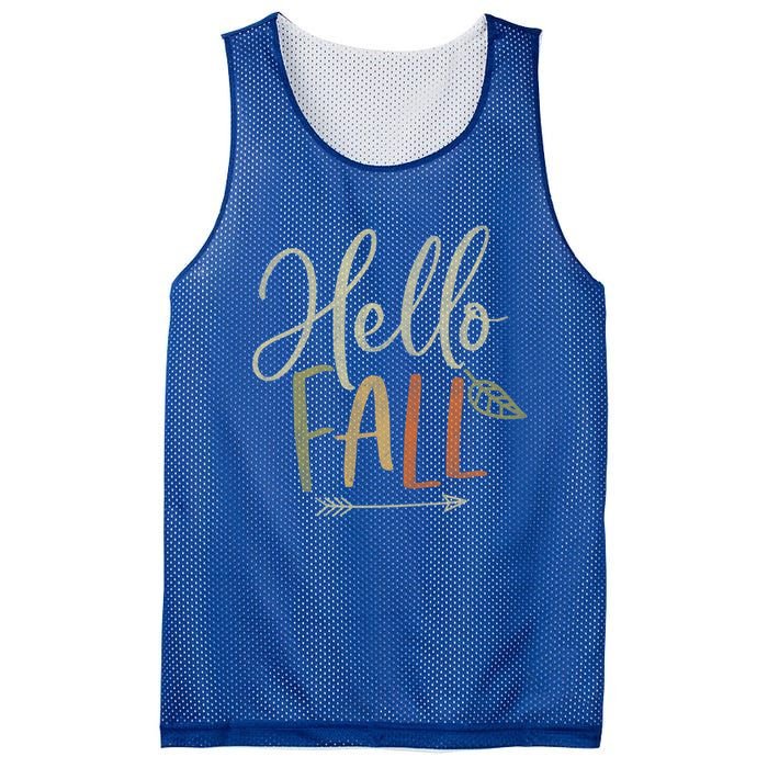 Cute Distressed Hello Fall Autumn Arrow Gift Mesh Reversible Basketball Jersey Tank