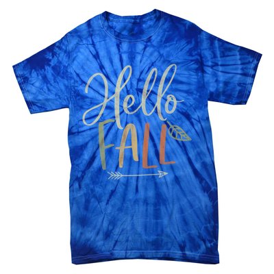 Cute Distressed Hello Fall Autumn Arrow Gift Tie-Dye T-Shirt