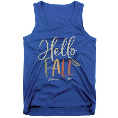 Cute Distressed Hello Fall Autumn Arrow Gift Tank Top