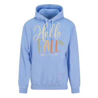 Cute Distressed Hello Fall Autumn Arrow Gift Unisex Surf Hoodie