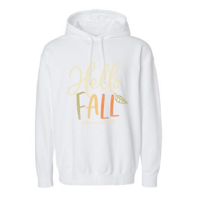 Cute Distressed Hello Fall Autumn Arrow Gift Garment-Dyed Fleece Hoodie