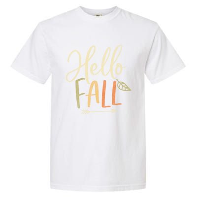 Cute Distressed Hello Fall Autumn Arrow Gift Garment-Dyed Heavyweight T-Shirt