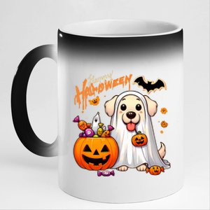 Cute Dog Happy Halloween 11oz Black Color Changing Mug