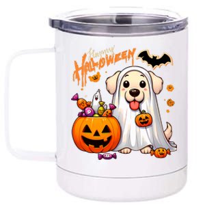 Cute Dog Happy Halloween 12 oz Stainless Steel Tumbler Cup