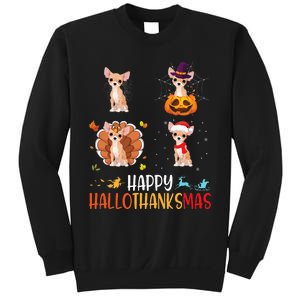 Chihuahua Dog Hallothanksmas Halloween Thanksgiving Xmas Sweatshirt