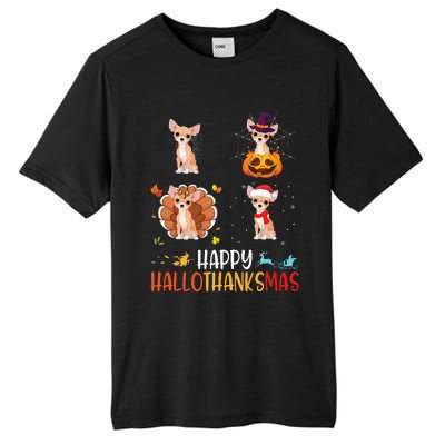 Chihuahua Dog Hallothanksmas Halloween Thanksgiving Xmas Tall Fusion ChromaSoft Performance T-Shirt