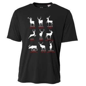 Christmas Deer Hunters All Of SantaS Reindeer Xmas Cooling Performance Crew T-Shirt