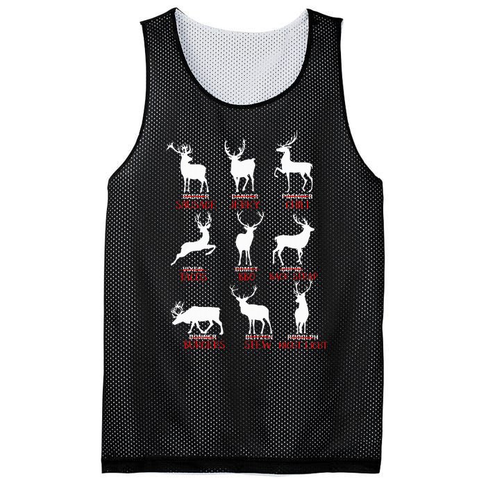 Christmas Deer Hunters All Of SantaS Reindeer Xmas Mesh Reversible Basketball Jersey Tank