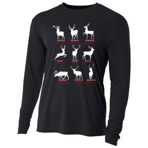 Christmas Deer Hunters All Of SantaS Reindeer Xmas Cooling Performance Long Sleeve Crew