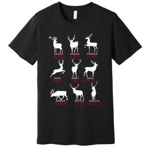 Christmas Deer Hunters All Of SantaS Reindeer Xmas Premium T-Shirt