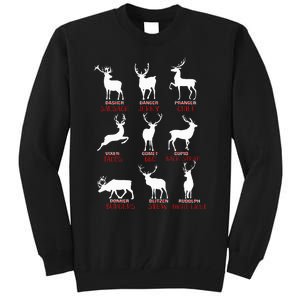 Christmas Deer Hunters All Of SantaS Reindeer Xmas Tall Sweatshirt