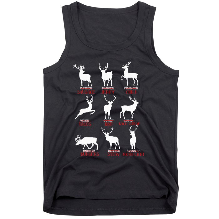 Christmas Deer Hunters All Of SantaS Reindeer Xmas Tank Top