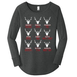 Christmas Deer Hunters All Of SantaS Reindeer Women's Perfect Tri Tunic Long Sleeve Shirt