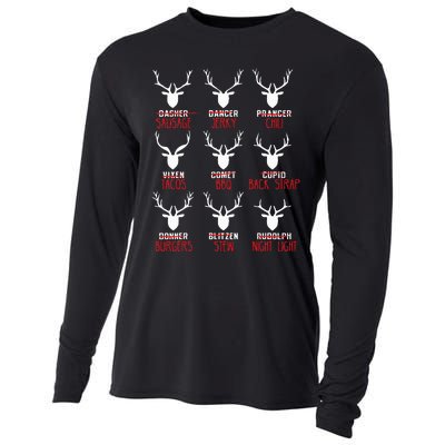 Christmas Deer Hunters All Of SantaS Reindeer Cooling Performance Long Sleeve Crew