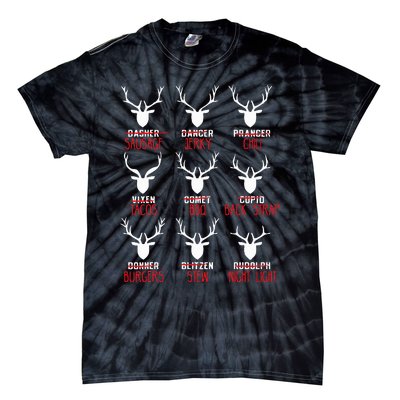 Christmas Deer Hunters All Of SantaS Reindeer Tie-Dye T-Shirt