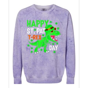 Cool Dinosaur Happy St Pat TRex Saint Patrick's Day Outfit Colorblast Crewneck Sweatshirt