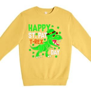 Cool Dinosaur Happy St Pat TRex Saint Patrick's Day Outfit Premium Crewneck Sweatshirt