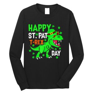 Cool Dinosaur Happy St Pat TRex Saint Patrick's Day Outfit Long Sleeve Shirt