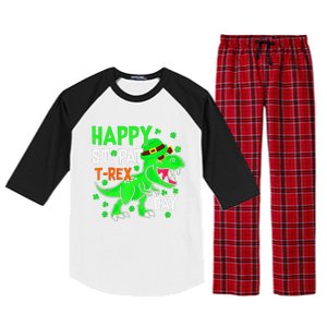 Cool Dinosaur Happy St Pat TRex Saint Patrick's Day Outfit Raglan Sleeve Pajama Set